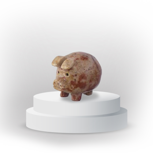Pig animal totem in dolemite, and made in Peru, symbolizing abundance, wealth and strength
